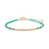 SHANGHAI Emerald Spring Glimmer Beaded Bracelet in 18K Gold