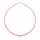 Shanghai Pink Sapphire 18K Gold Beaded Necklace with Citrine Drops – Love & Abundance