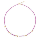 SHANGHAI Pink Sapphire & Citrine Drop Pendant Necklace in 18K Gold