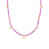 SHANGHAI Pink Sapphire & Citrine Drop Pendant Necklace in 18K Gold