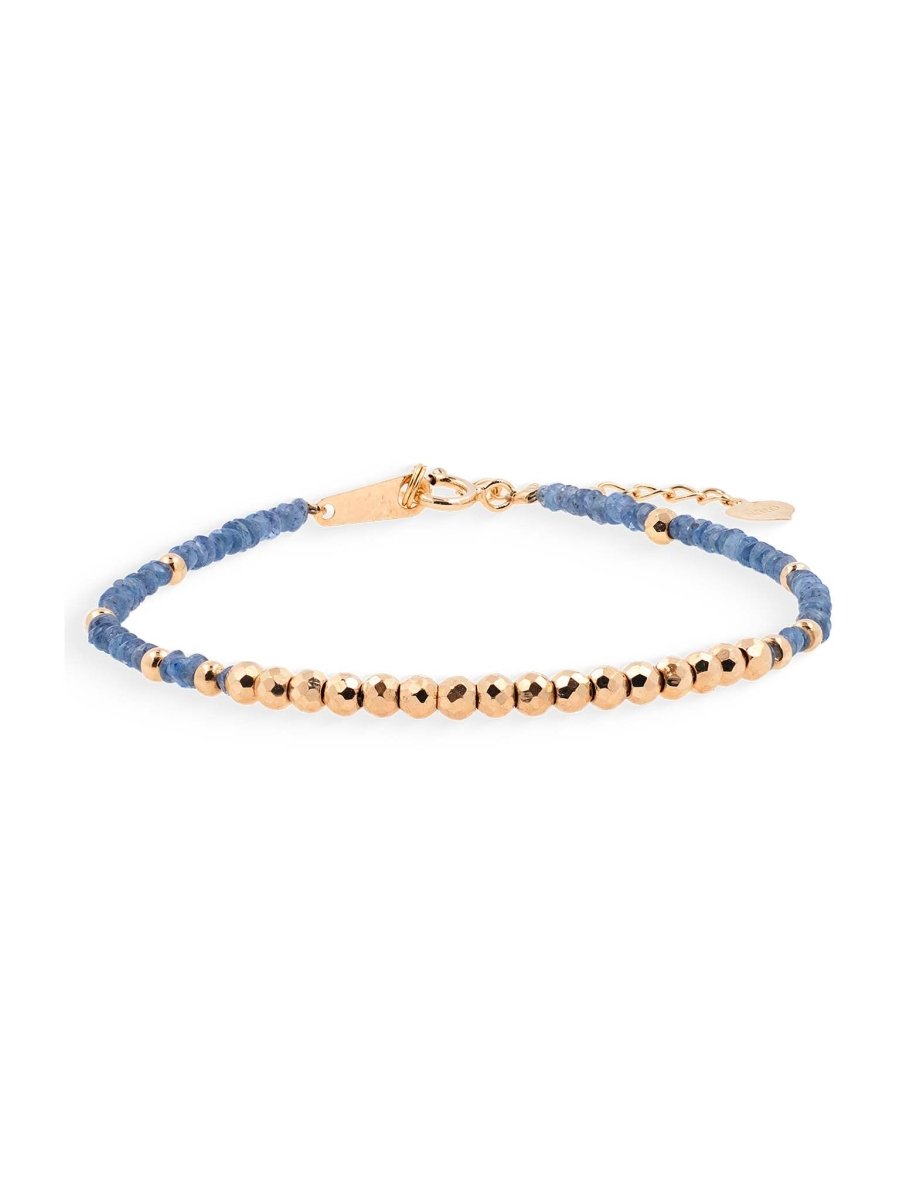 BEAMMORE Sapphire Beaded 18K Gold Bracelet – Beaded Gemstone Jewelry