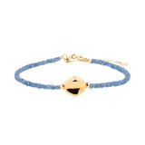 SHANGHAI Sapphire Beaded Bracelet with Center Gold Bead in 18K Gold