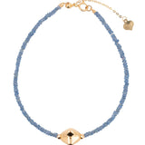 SHANGHAI Sapphire Beaded Bracelet with Center Gold Bead in 18K Gold