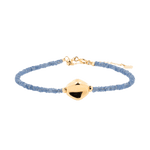 Elegant SHANGHAI Sapphire Beaded Bracelet with 18K Gold Center Bead, adjustable and handcrafted for timeless sophistication.