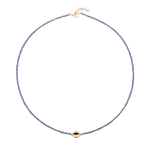 SHANGHAI Sapphire Beaded Necklace featuring 18K Gold accents, a refined piece for everyday elegance and meaningful gifting.