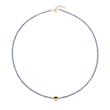 SHANGHAI Sapphire Beaded Necklace featuring 18K Gold accents, a refined piece for everyday elegance and meaningful gifting.