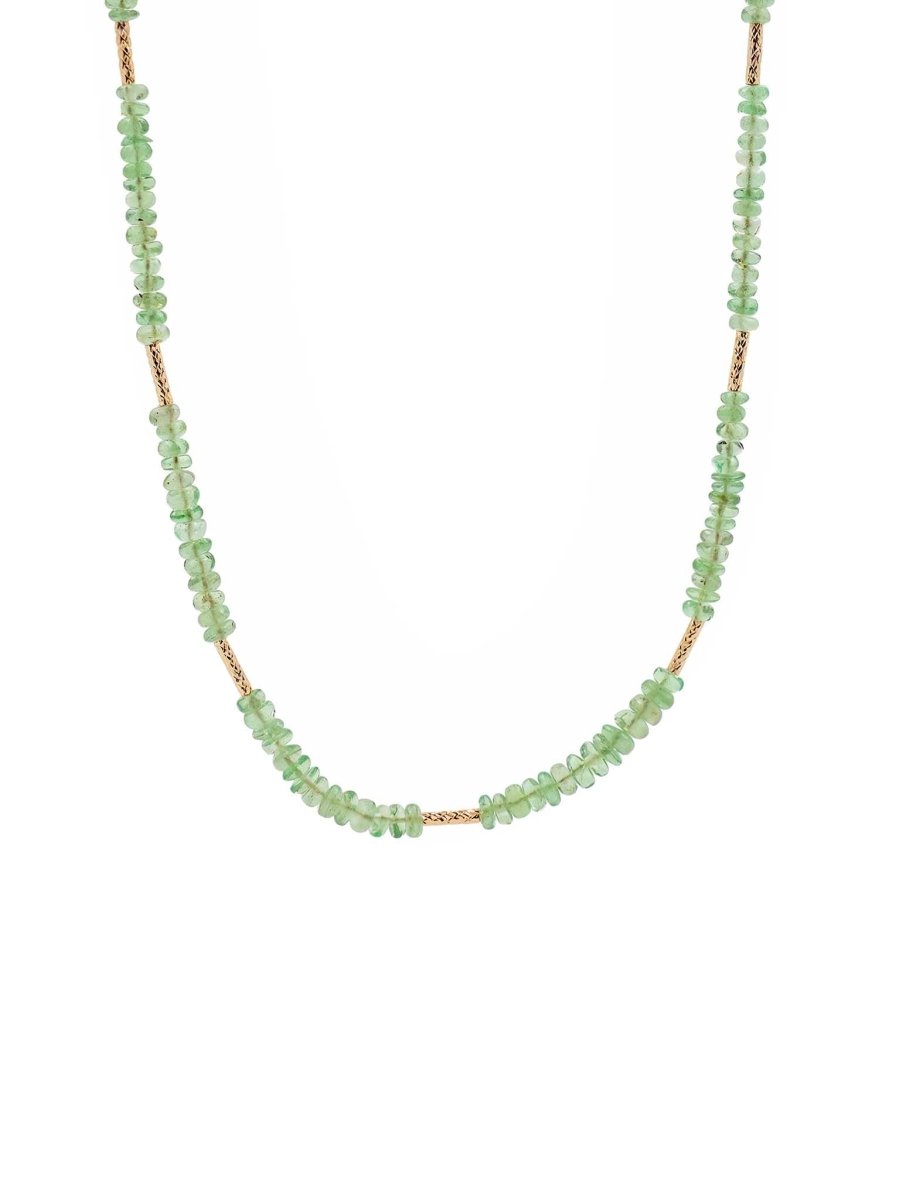 BEAMMORE Tsavorite 18K Gold Necklace – Faceted Gemstone Jewelry