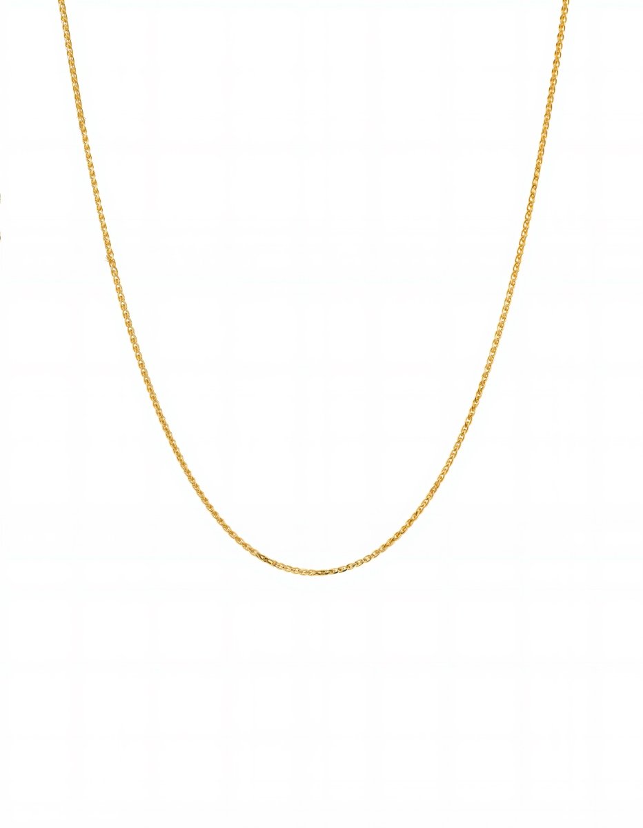 BEAMMORE Spiga Chain Necklace in 18K Gold-Plated 925 Sterling Silver – Fine Jewelry