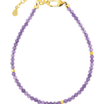 Amethyst dainty bracelet with silver spacer beads for spiritual growth and mental clarity.