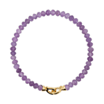 Amethyst February birthstone bracelet with faceted 3x4mm beads and 925 sterling silver clasp, symbolizing spirituality and peace.