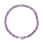 Amethyst bracelet with 3x4mm beads and 925 sterling silver clasp for spiritual growth and emotional balance.