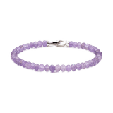 Amethyst February birthstone bracelet with 3x4mm beads and a sterling silver clasp for spiritual growth and clarity.