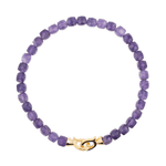 Amethyst bracelet for men featuring 4x4mm beads and a sterling silver clasp, symbolizing spirituality and emotional balance.