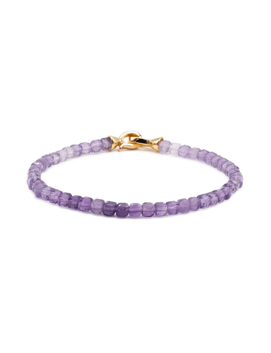 Spirituality  Amethyst February Birthstone Bracelet 4x4mm for men