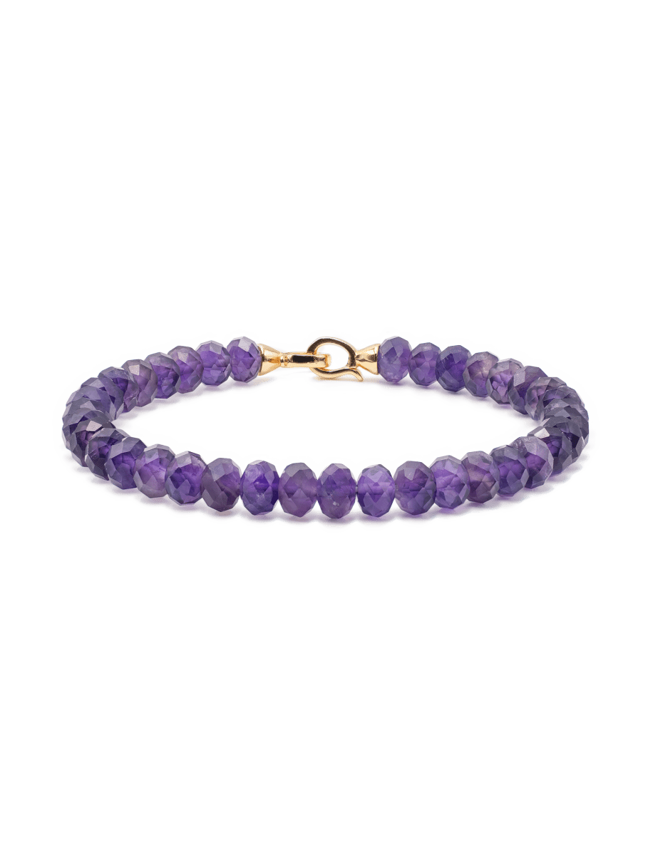 Spirituality  Amethyst February Birthstone Bracelet 4x6mm for men