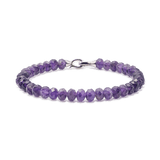 Spirituality  Amethyst February Birthstone Bracelet 4x6mm for men