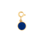 Round deep blue edged charm symbolizing spirituality, intuition, and personal growth with gold accents.