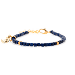 Spirituality Lapis Lazuli bracelet with silver spacer bead and moon charm, promoting wisdom and intuitive guidance.