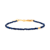 Spirituality Lapis Lazuli bracelet with silver spacer beads for wisdom and self-expression.
