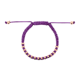 Spirituality Purple Italian Macramé Bracelet with Gold-Plated Beads (0.5+ Micron)