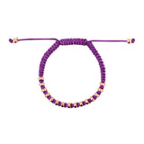 Spirituality Purple Italian Macramé Bracelet with Gold-Plated Beads (0.5+ Micron)