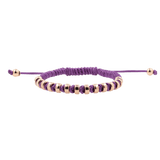 Spirituality Purple Italian Macramé Bracelet with Gold-Plated Beads (0.5+ Micron)