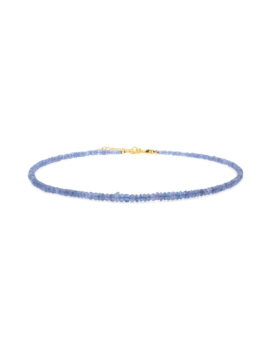 Spirituality Tanzanite necklace featuring 4mm faceted beads, enhancing intuition and promoting personal transformation.