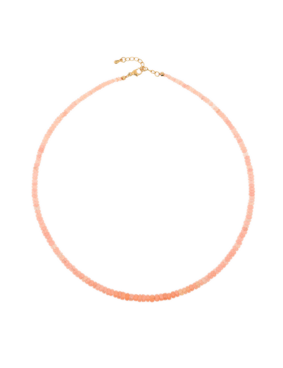 Success Orange Opal Faceted Dainty Necklace with 925 sterling silver clasp, radiating warmth and creativity.