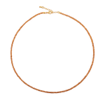 Success Orange Sapphire Faceted Dainty Necklace with 925 sterling silver clasp, symbolizing creativity and ambition.