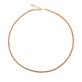 Success Orange Sapphire Faceted Dainty Necklace with 925 sterling silver clasp, symbolizing creativity and ambition.