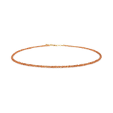 Success Orange Sapphire Faceted Dainty Necklace with shimmering stones and 925 sterling silver clasp.