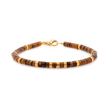 Success – Tiger’s Eye & Gold-Plated Sterling Silver Faceted Bracelet for Men 4x2mm
