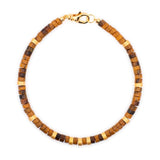 Success – Tiger’s Eye & Gold-Plated Sterling Silver Faceted Bracelet for Men 4x2mm