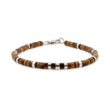 Success – Tiger’s Eye & Sterling Silver Faceted Bracelet for Men 4x2mm