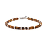 Success – Tiger’s Eye & Sterling Silver Faceted Bracelet for Men 4x2mm