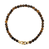 Success Yellow Tiger’s Eye bracelet for men, 4x4mm beads, 925 sterling silver clasp, promoting clarity and confidence.