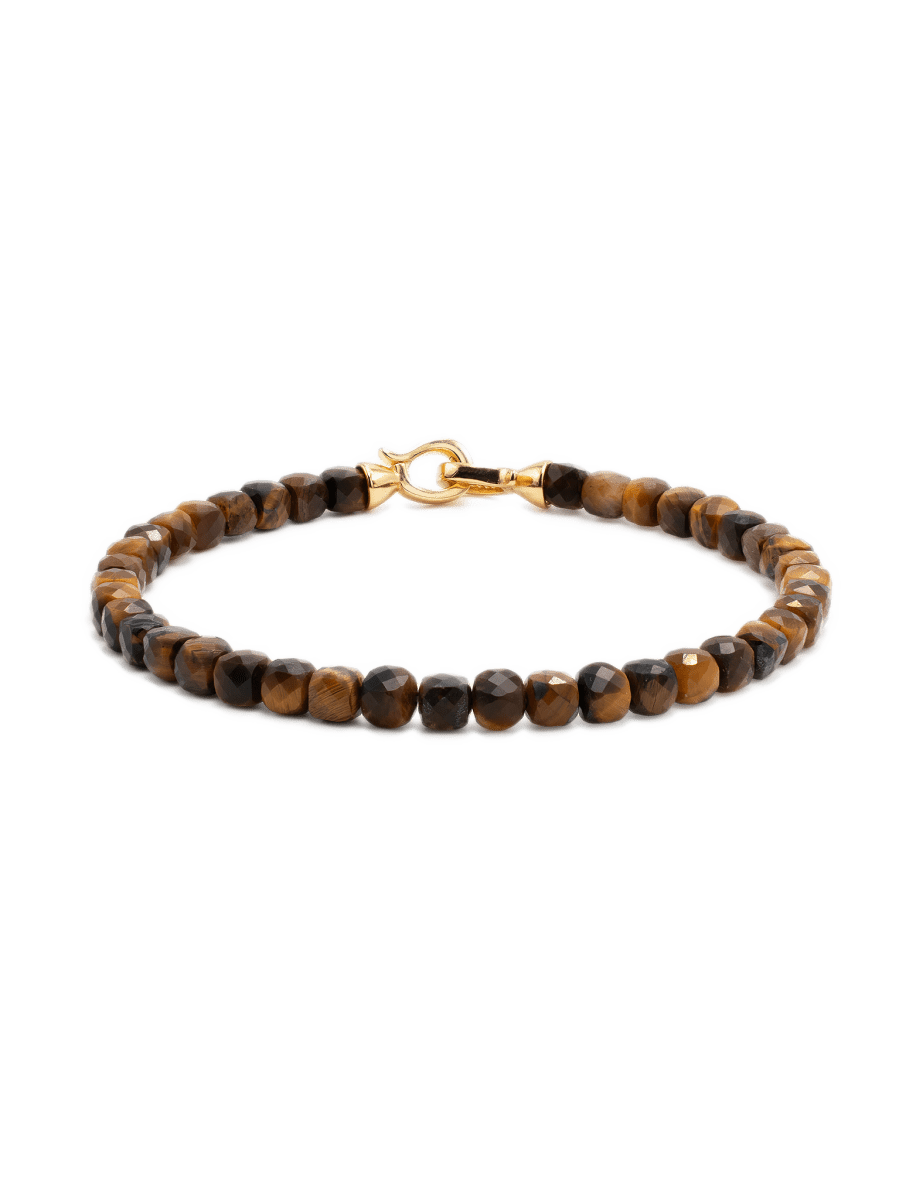 Success Yellow Tiger’s Eye Bracelet 4x4mm for men