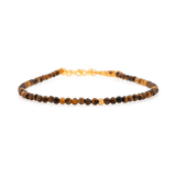 Yellow Tiger's Eye bracelet with gold-plated silver spacer beads, symbolizing confidence and personal strength.