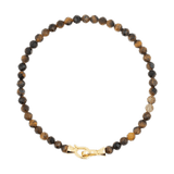 Yellow Tiger’s Eye faceted bracelet for men with 925 sterling silver clasp, promoting success and courage.