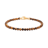 Yellow Tiger’s Eye faceted bracelet with 925 sterling silver clasp for men, symbolizing success and personal power.