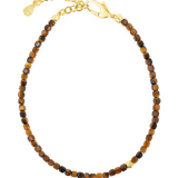 Success Yellow Tiger’s Eye Faceted Bracelet with Silver Spacer Bead 2x2mm