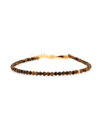 Faceted Yellow Tiger’s Eye bracelet with 2mm silver spacer beads, symbolizing confidence and motivation.