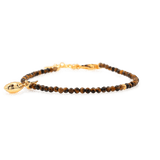 Success Yellow Tiger’s Eye Faceted Dainty Bracelet with Silver Spacer Bead & Star Charm 2mm