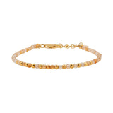 Sunstone Faceted Dainty Bracelet with Gold-Plated S925 Bead (2×2mm)