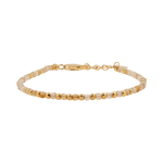 Sunstone faceted dainty bracelet with gold-plated S925 beads, showcasing warmth and elegance. Perfect for layering.