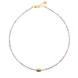 Tranquility Amethyst Dainty Necklace with Gold-Plated Nugget