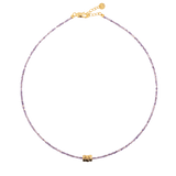 Tranquility Amethyst Dainty Necklace with Gold-Plated Nugget