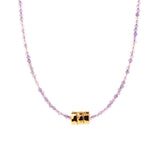 Tranquility Amethyst Dainty Necklace with Gold-Plated Nugget