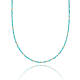 Turquoise Dainty Necklace 2mm Round Beads with spacers
