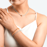 Turquoise Faceted Dainty Bracelet with Gold-Plated S925 Bead (2×2mm)